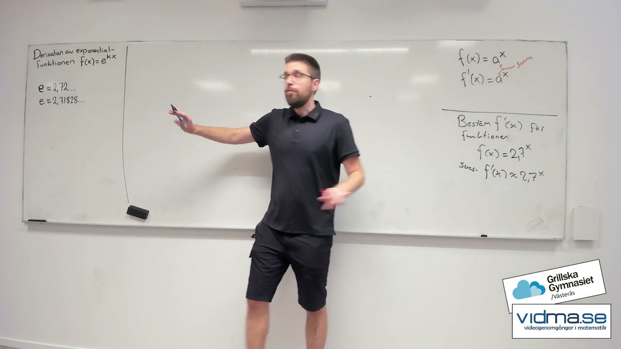 Matematik 3: DERIVATAN AV EXPONENTIALFUNKTIONEN f(x)=e^kx samt introduktion av talet e.