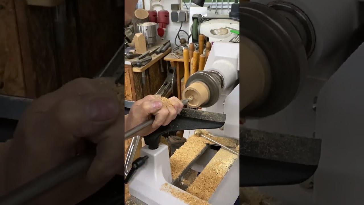 Becher kl. Schale offenes Gef&auml;&szlig; oder Dose drechseln HSS Wiedemann Ausdrehhaken, woodturning tools