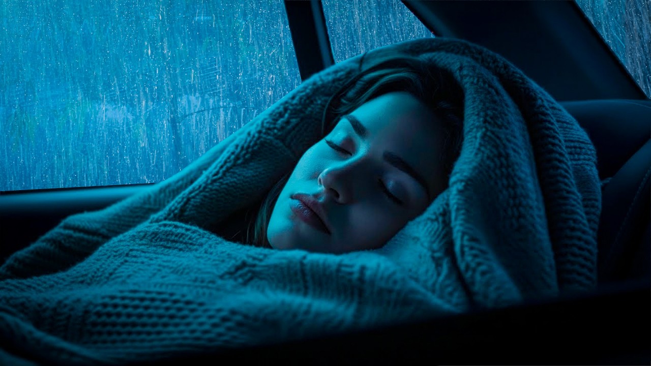 Sleep Peacefully with Heavy Rain & Thunder on Car Roof in Deep Forest  | Peaceful Sleep Sounds