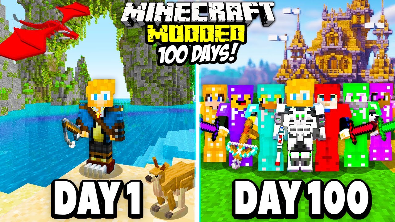 SURVIVING 100 DAYS IN MODDED MINECRAFT WITH FRIENDS!!!