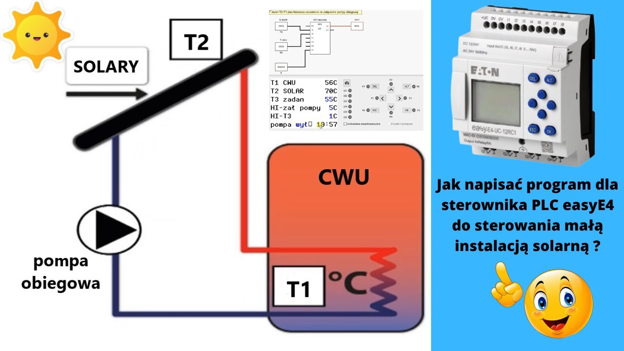 Instalacja SOLARNA i ZBIORNIK CWU przykładowy program dla sterownika PLC easyE4