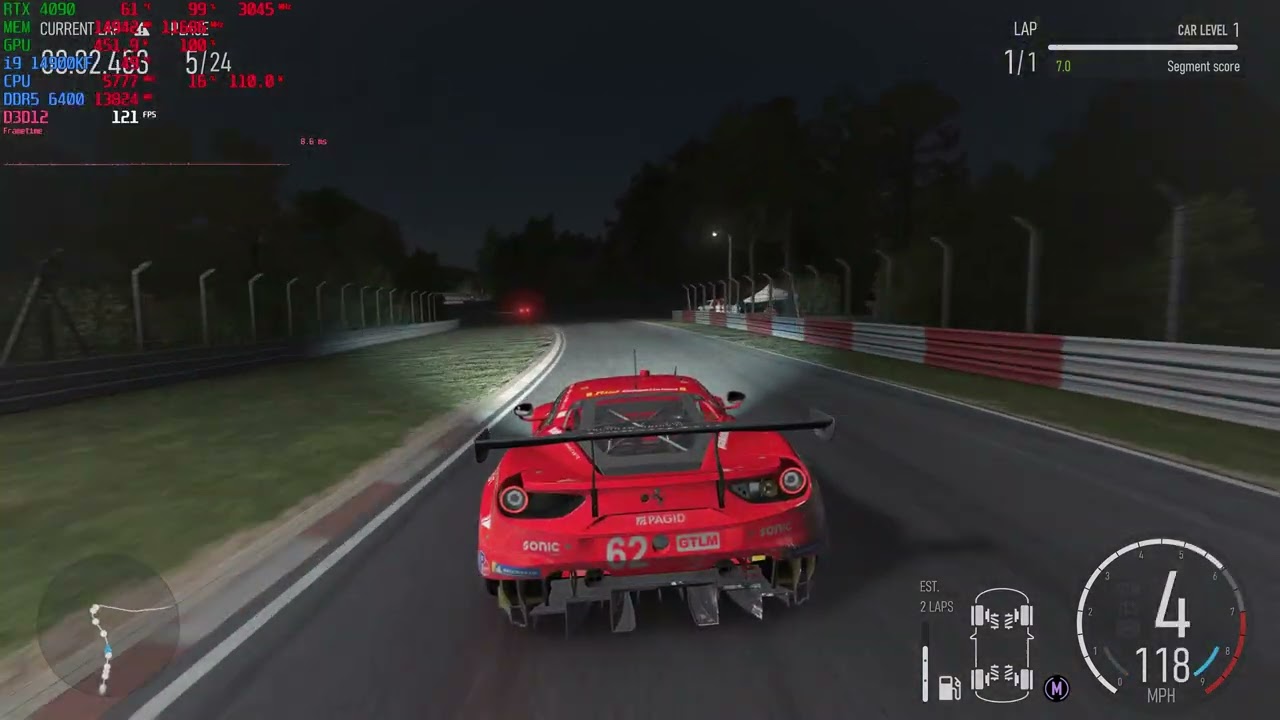Forza Motorsport PC 4K Ultra RTX 4090 i9 14900KF Nürburgring Nordschleife Night Time in Ferrari