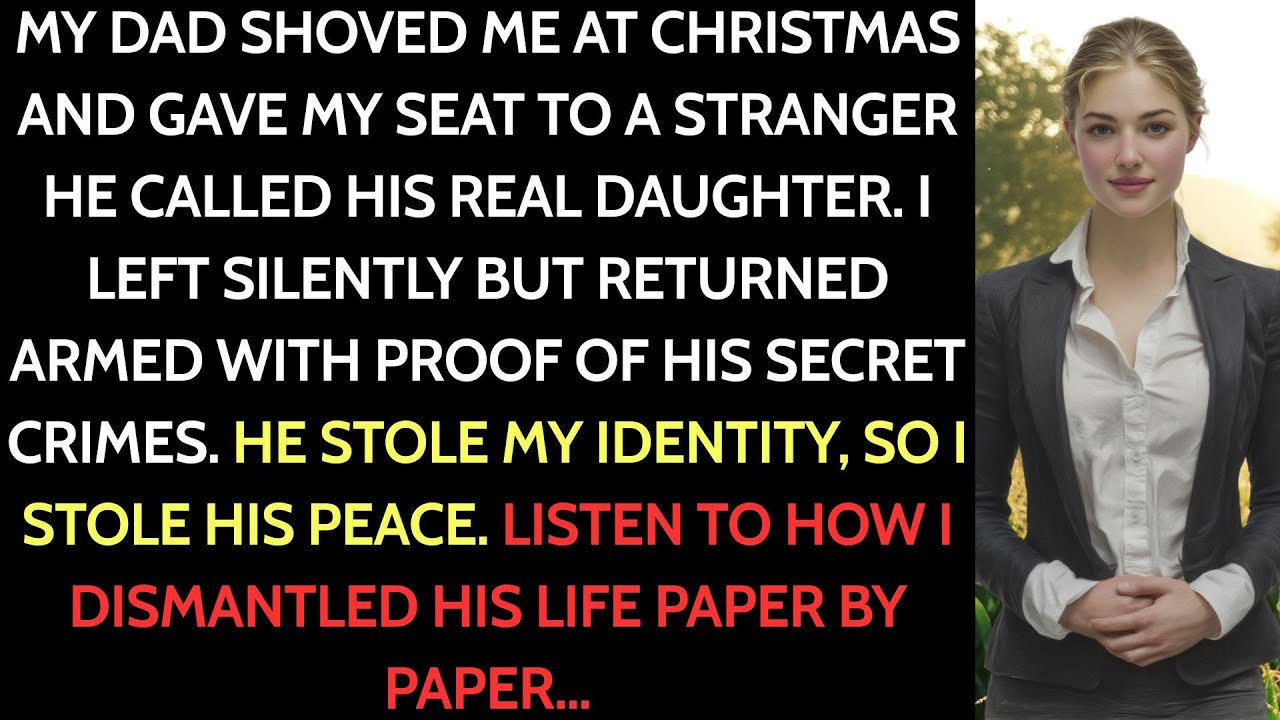 At Christmas, My Dad Shoved Me — “That Seat Is for My Real Daughter. Get Out!” So I…