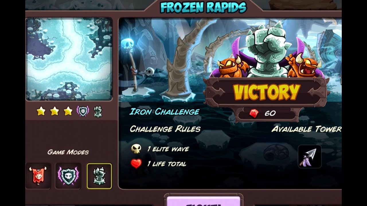 Kingdom Rush Vengeance - Impossible Iron Challenge - Frozen Rapids