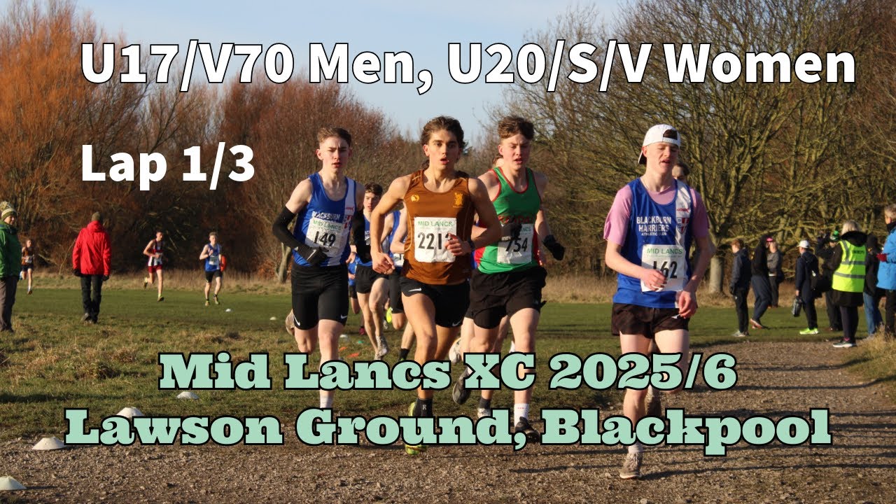 Mid Lancs XC 2025/6, Blackpool U17 Men, U20/Sn/V Women and V70 Men lap 1