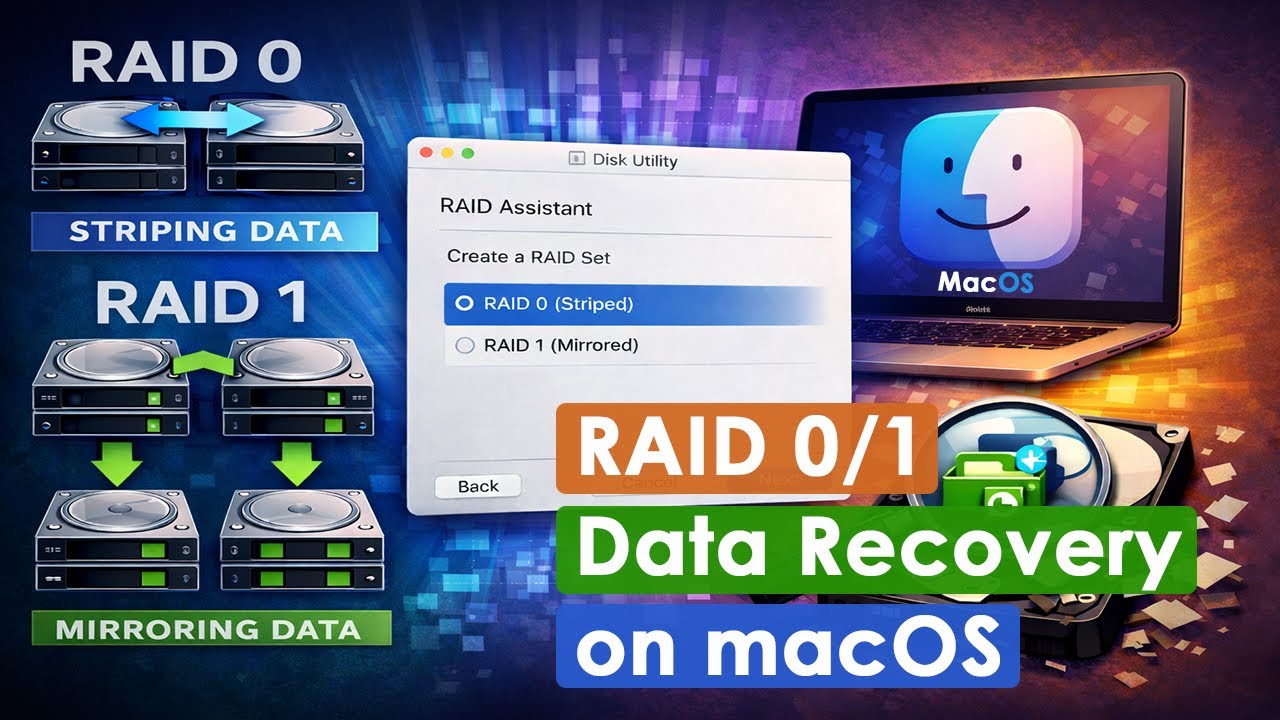 Как восстановить данные с RAID 0/1, созданного с помощью Дисковой утилиты – RAID Assistant на macOS