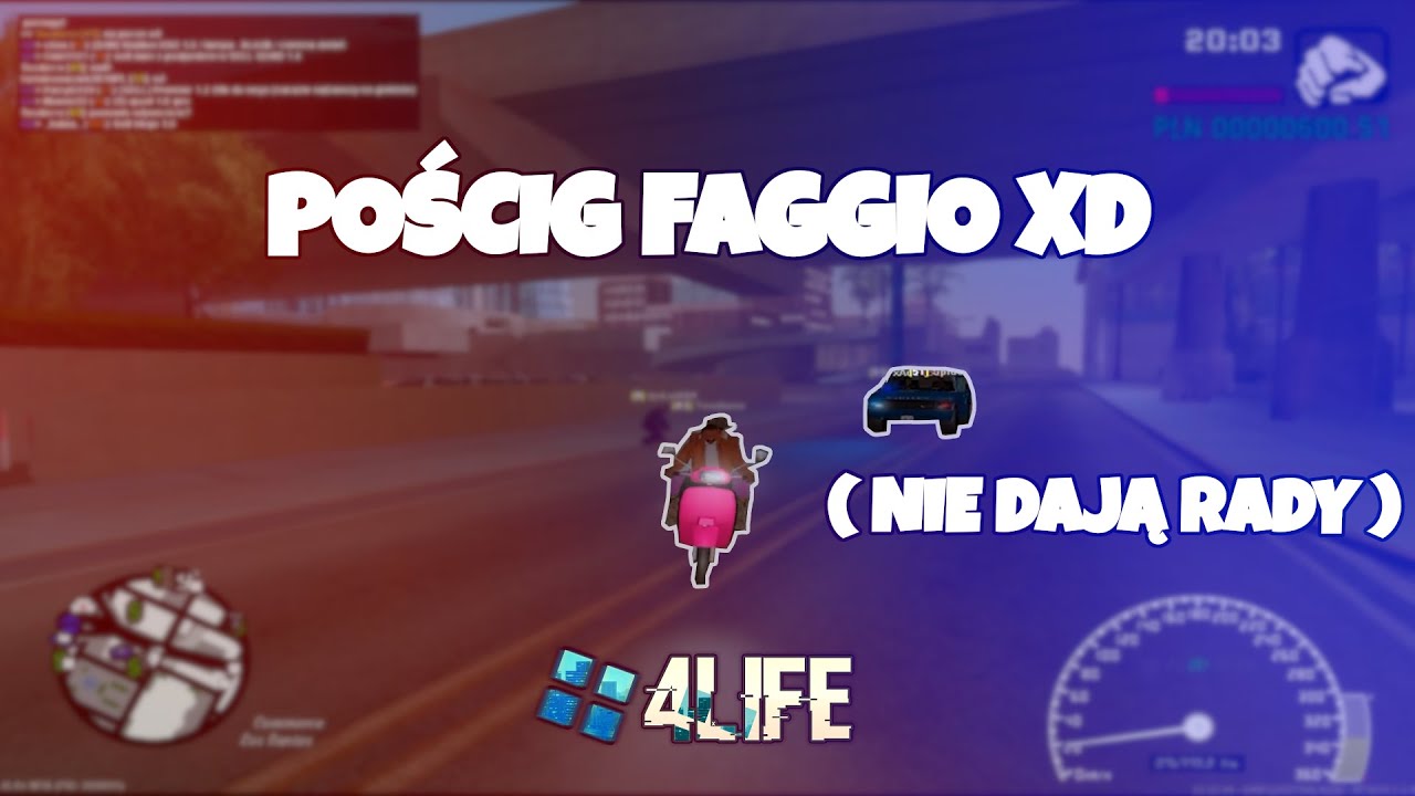 UCIECZKA PRZED SAPD RÓŻOWYM FAGGIO | 4LIFE MTA