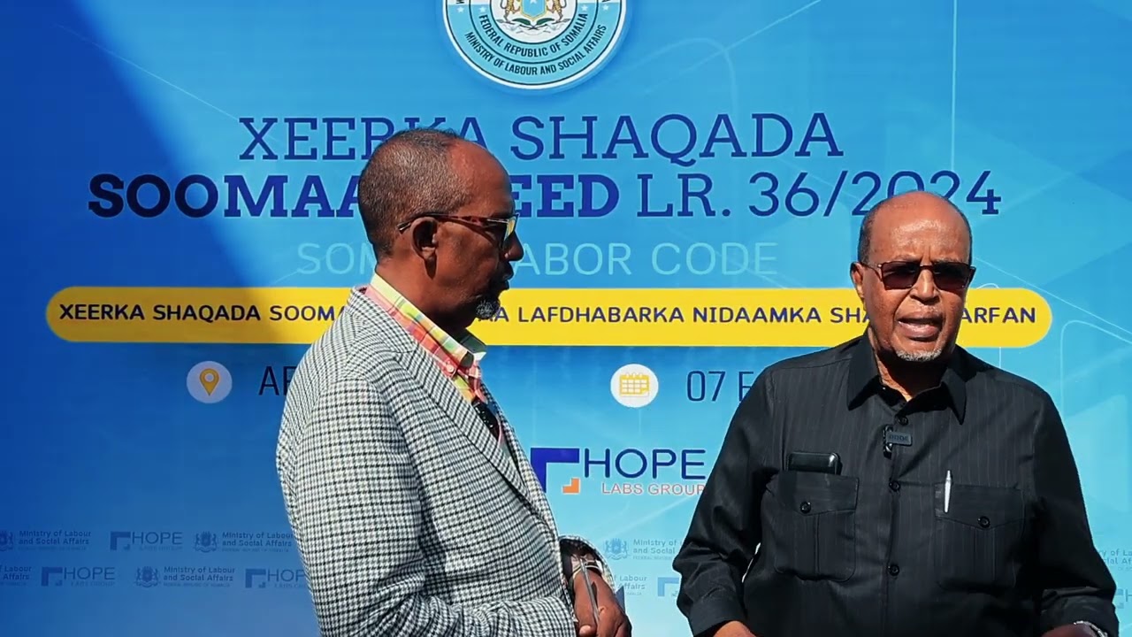 Prof. Yuusuf Salaad oo ka warbixiyay Xeerka Sharciga Shaqaalaha Soomaaliyeed.
