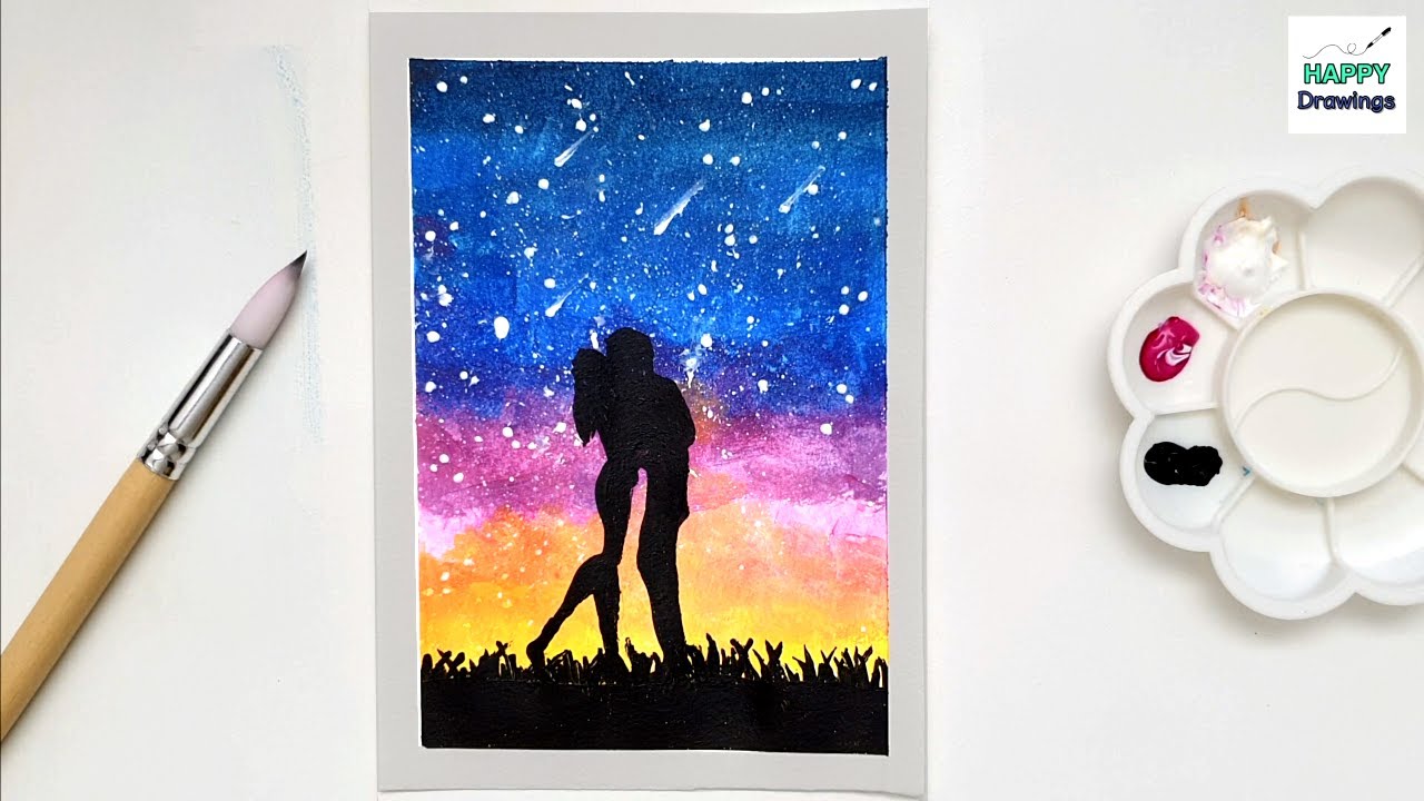 Daily Art Challenge #1 | Painting | Couple in Love