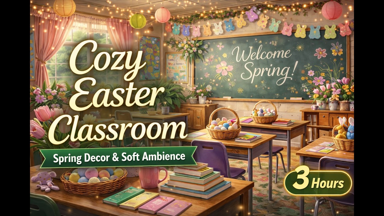 Cozy Easter Classroom Ambience 🌷 | Spring Decor & Calm Background | 3 Hours