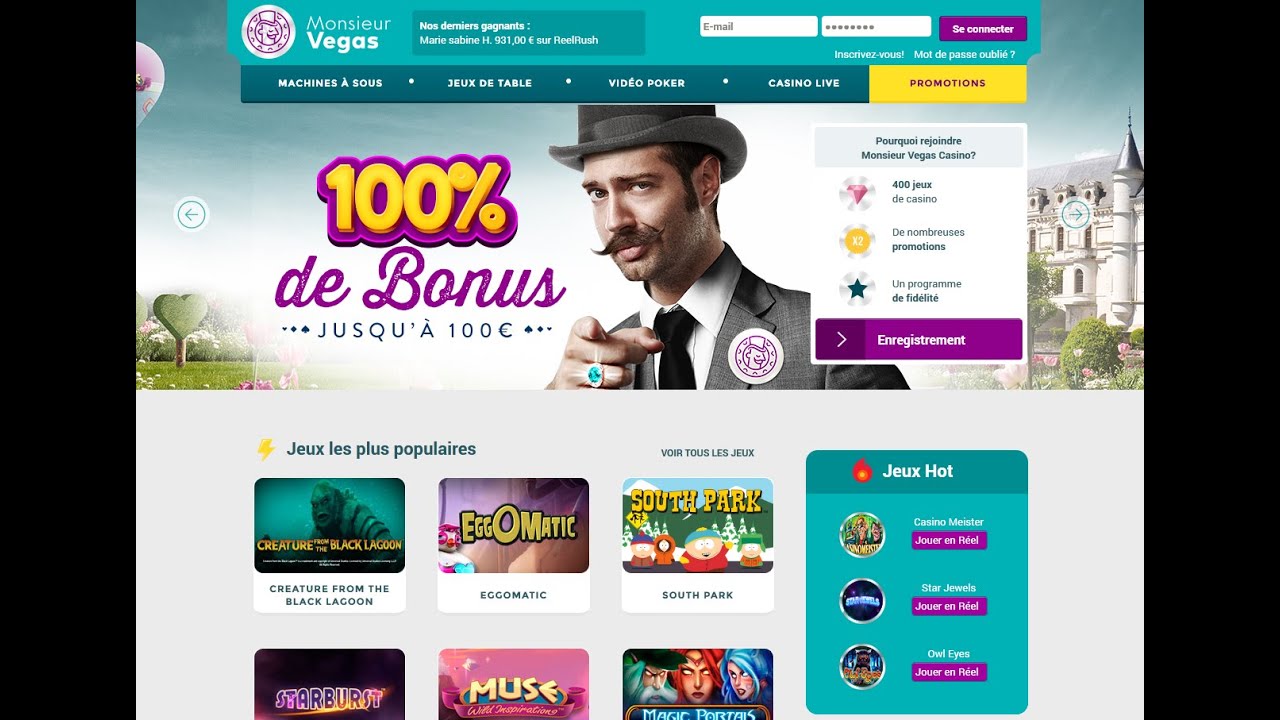 Test de Monsieur Vegas - Avis et revue du casino en ligne