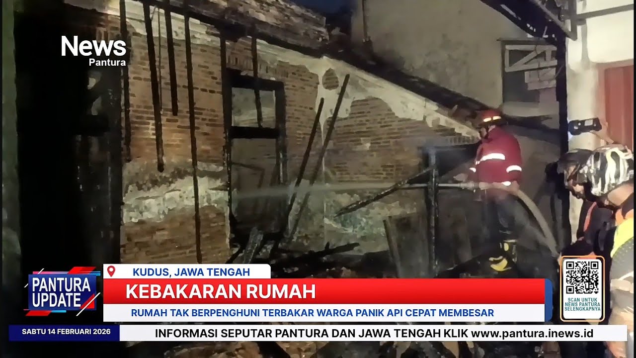 Rumah kosong di Kudus terbakar warga panik api cepat membesar 