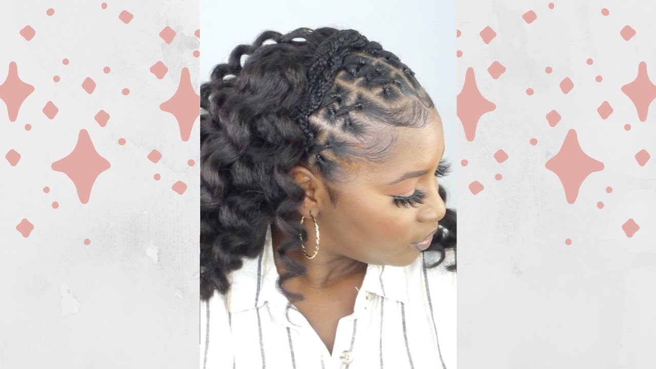 Beautiful Half Up Half Down Criss Cross Rubber Band Hairstyle on Natural Hair | Shakeira C