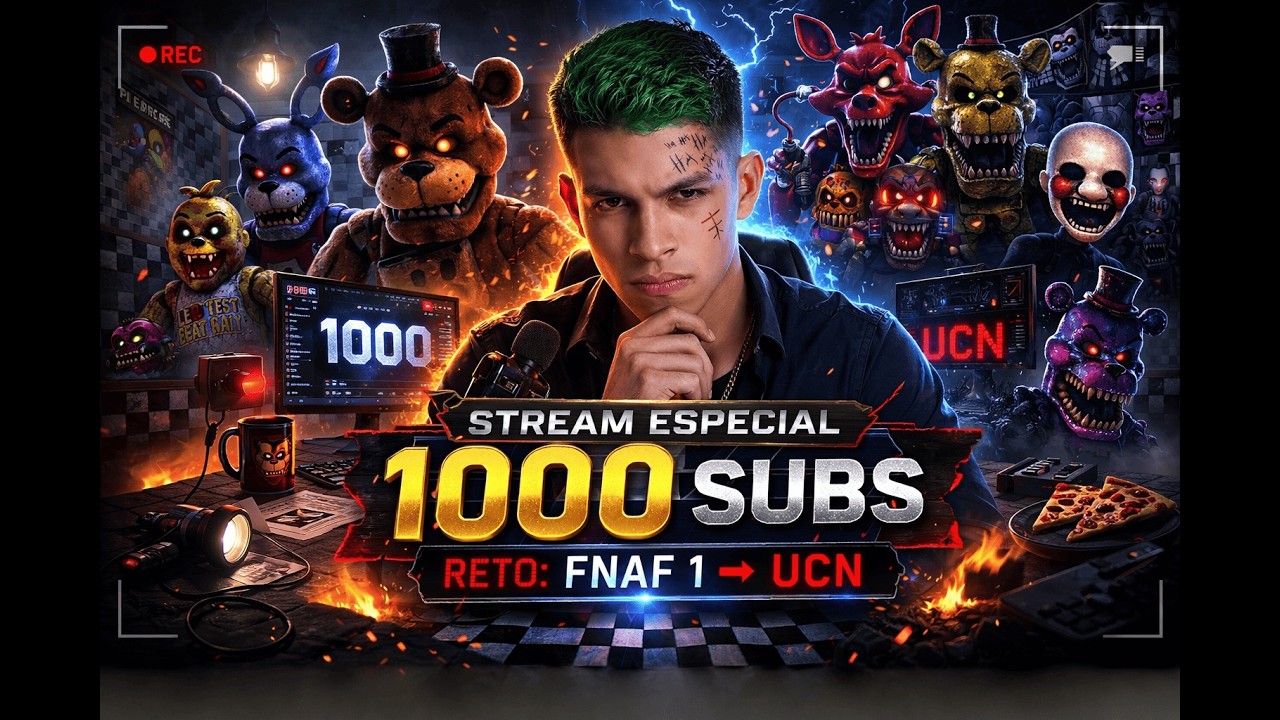 ESPECIAL 1.000 SUBS - ME PASO TODOS LOS FNAF EN DIRECTO (1-UCN) #fnaf #fivenightsatfreddys #jp15_col