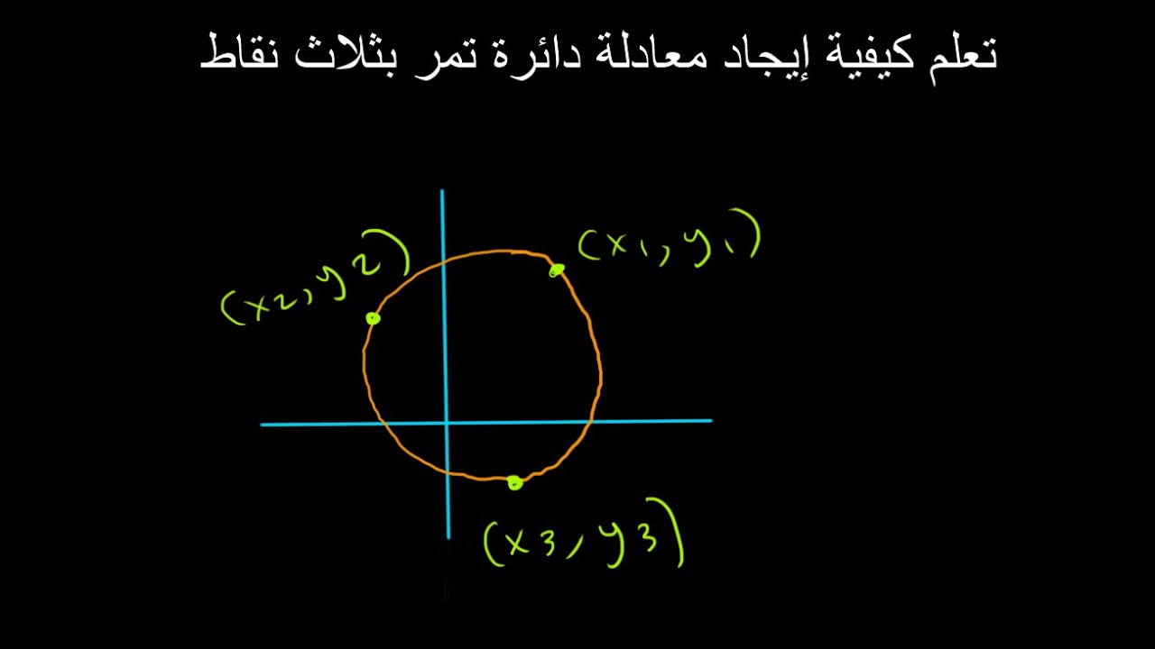 كيفية ايجاد معادلة الدائرة التي تمر بثلاث نقاط