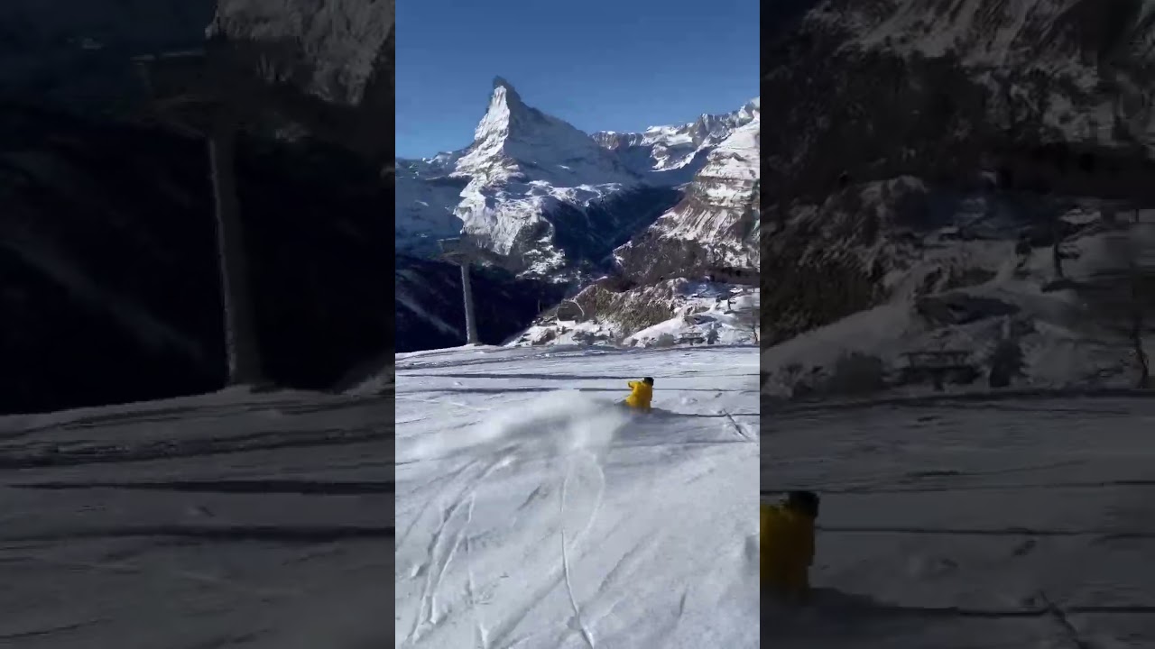 Skiing in Zermatt in front of the Matterhorn!