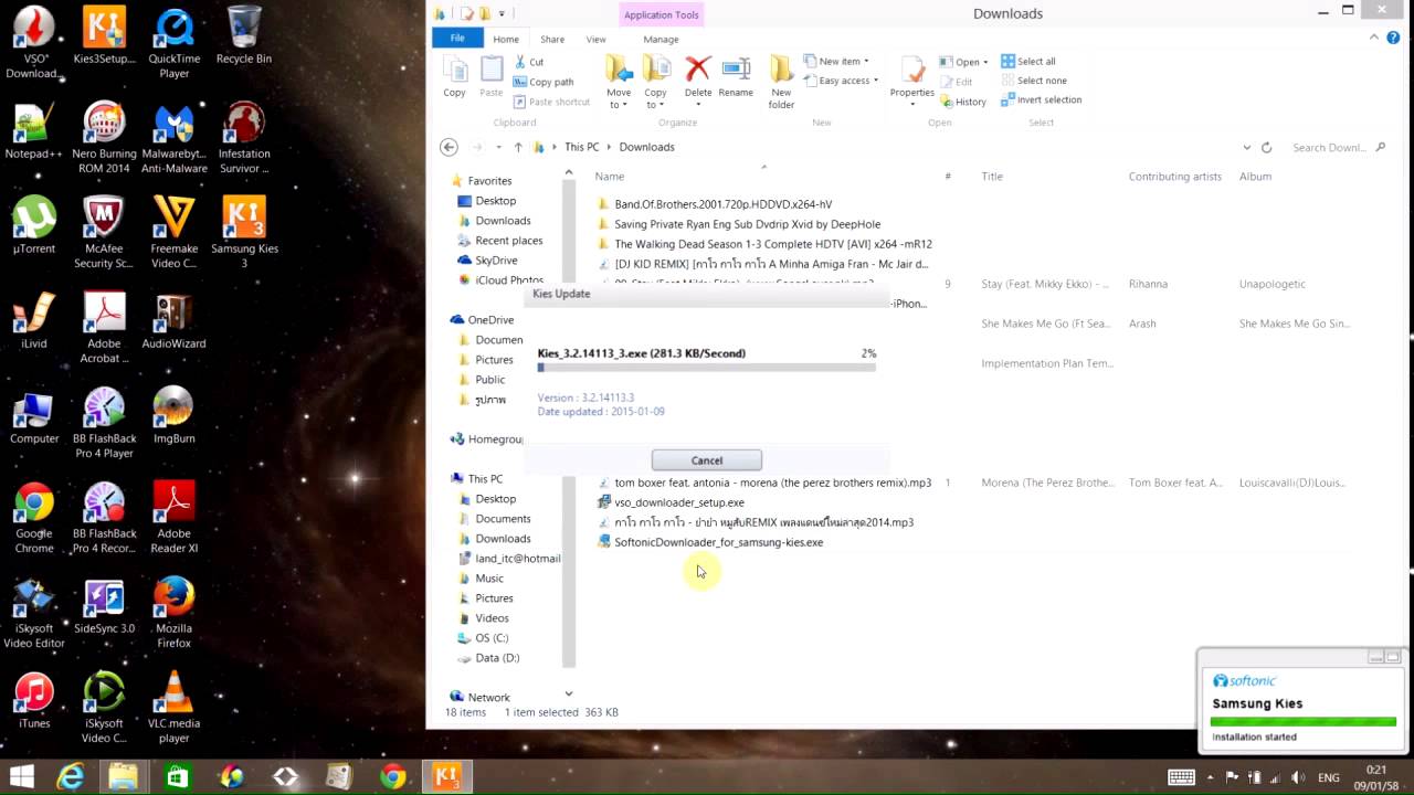 how to install Samsung Kies 3 to PC