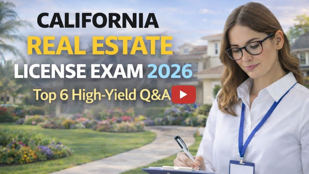 California Broker License Exam 2026: Top 6 High-Yield Questions #realestate #california