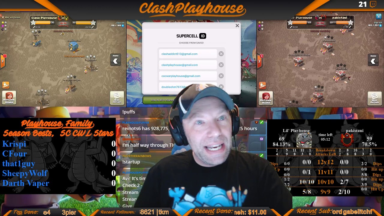 2 Playhouse wars , farming on 10 accounts 5/28/19| Clash of Clans