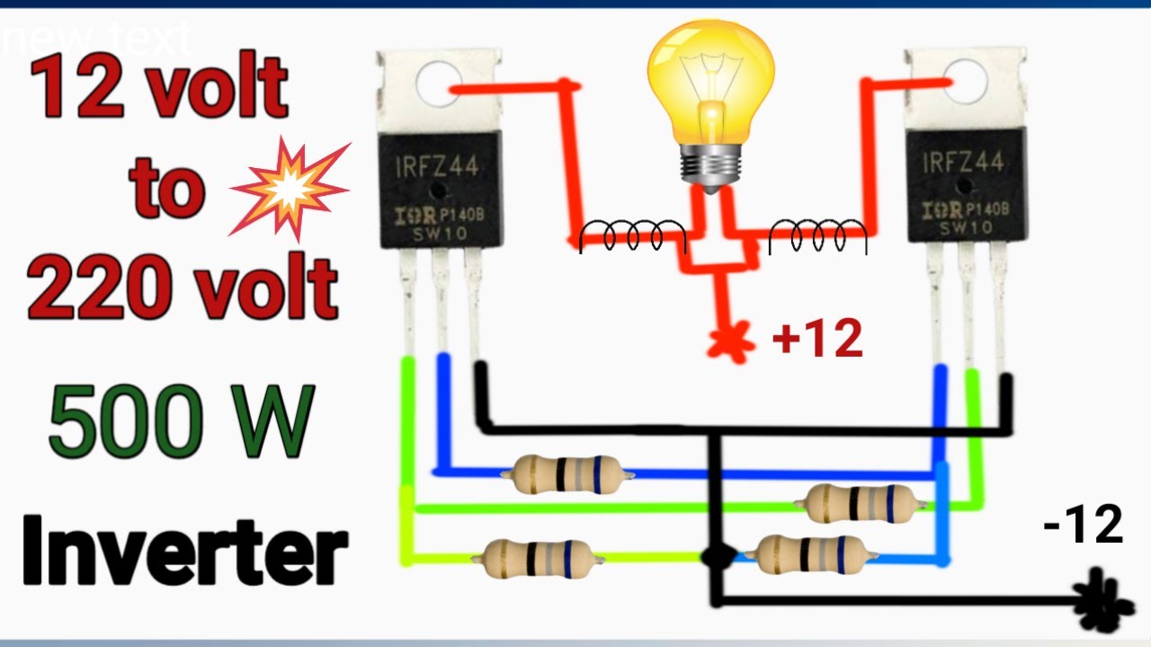 How to make powerful inverter at home 500 W | irf Z44n | 12 to 220 | KAR Tech
