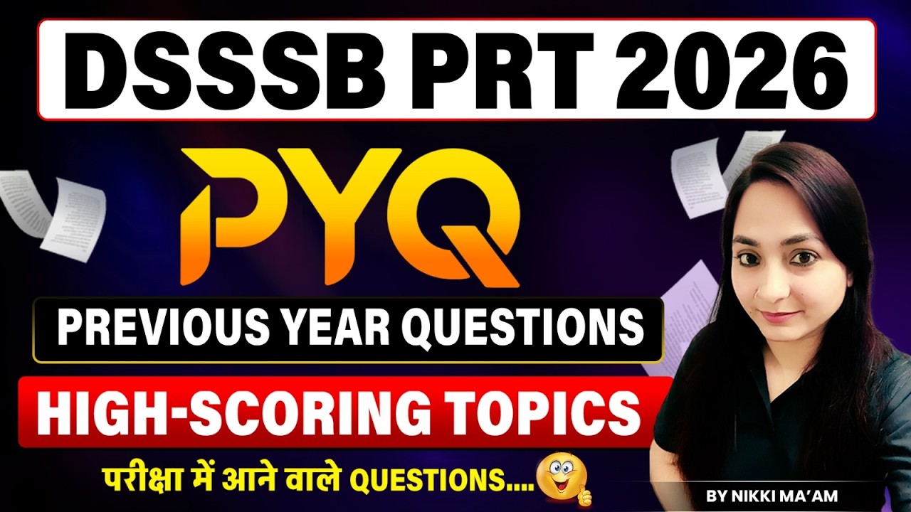 DSSSB PRT 2026 English PYQ-01 | Selection Series | All Previous Year Questions Till 2025 | Nikki Mam