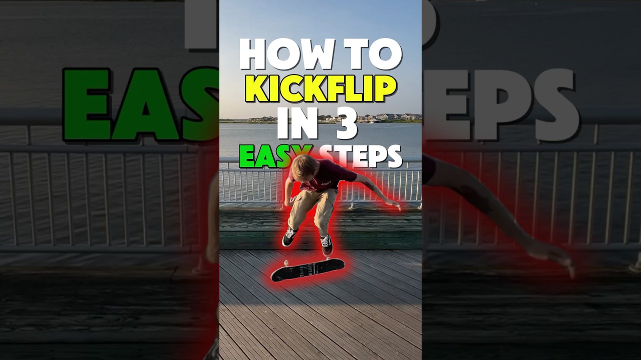 HOW TO KICKFLIP IN 3 EASY STEPS 🛹🫡 #briancantollie #skateboard #tutorial #kickflip #skateboarding