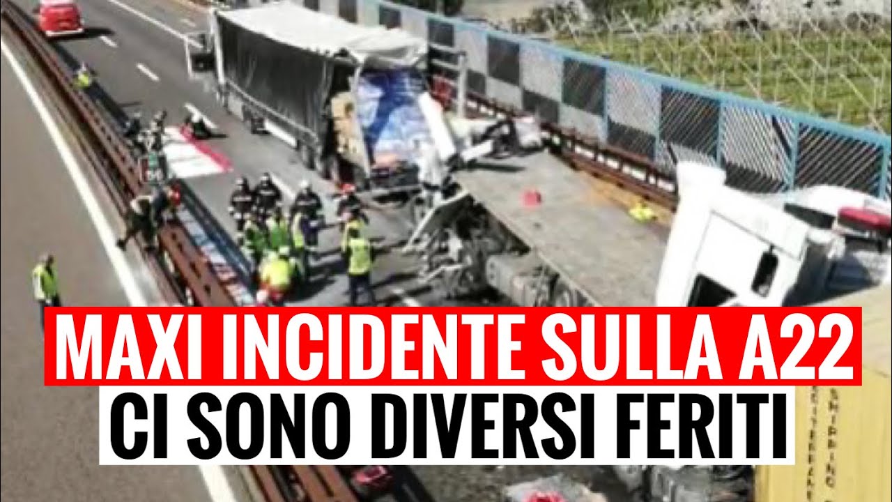 MAXI INCIDENTE SULL'AUTOSTRADA A22: CI SONO DIVERSI FERITI. LE IMMAGINI DELL'INCIDENTE