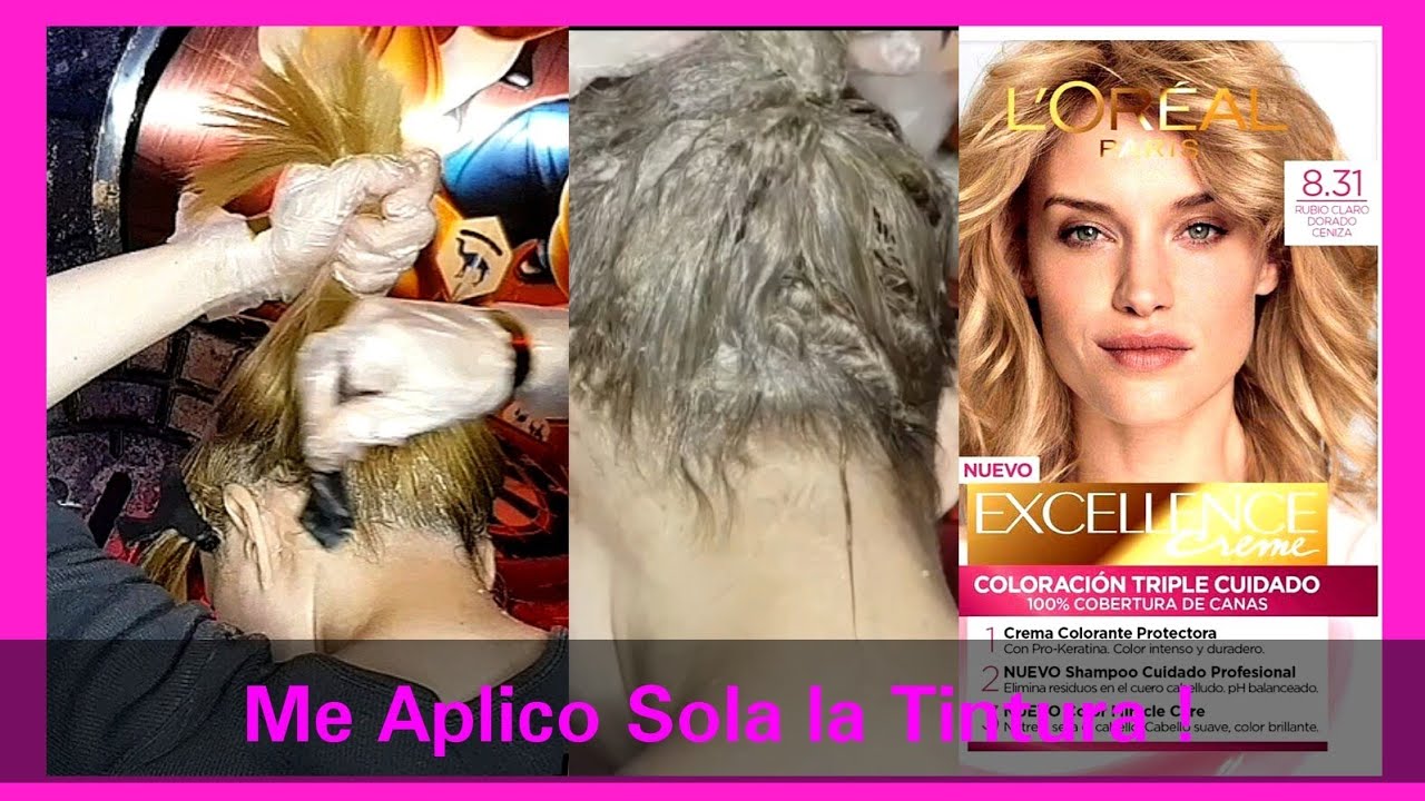 Me Tiño el Cabello con EXCELLENCE Creme 8.31 Rubio Claro Dorado Ceniza de Loreal Paris. Les Gusta?!