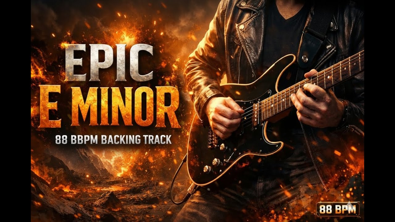 Epic E Minor Guitar Backing Track  88 BPM Classic Rock Jam – Play & Improvise