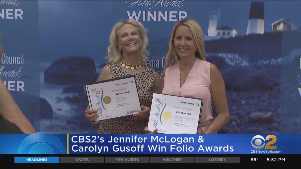 CBS2's Jennifer McLogan, Carolyn Gusoff win Folio Awards