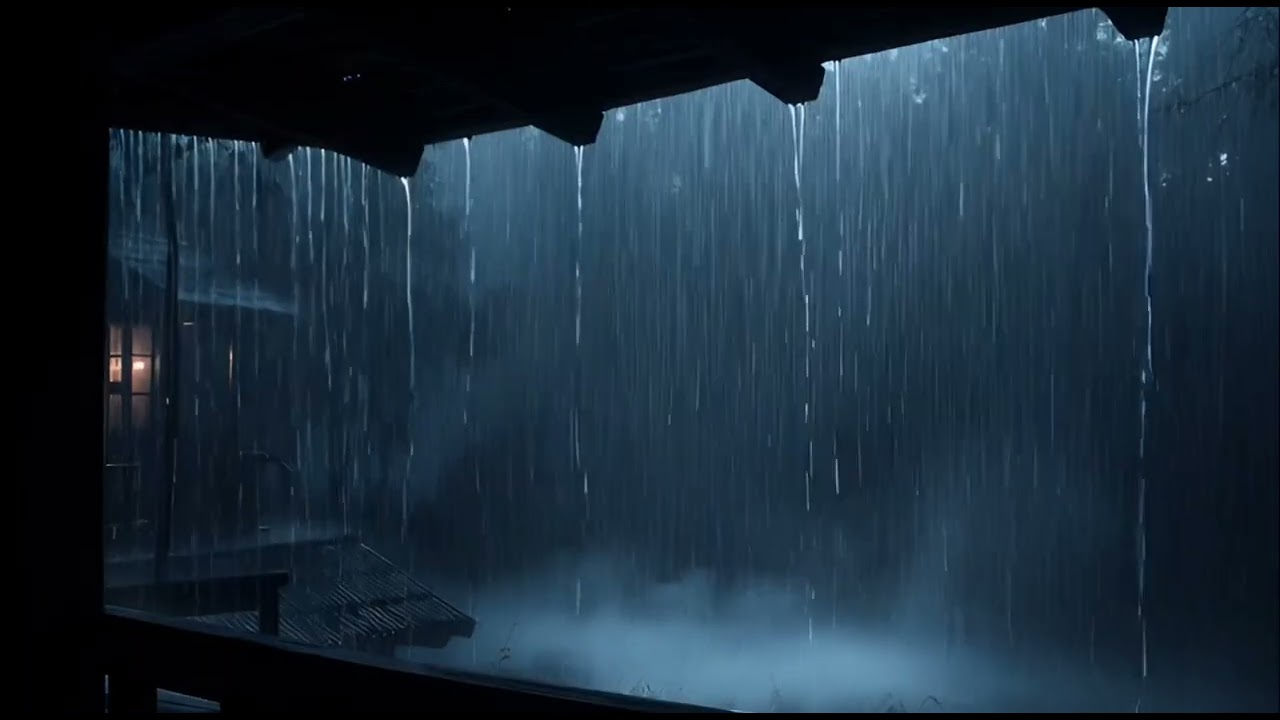 Powerful Night Rain for Deep Sleep & Relaxation | No Music, No Ads