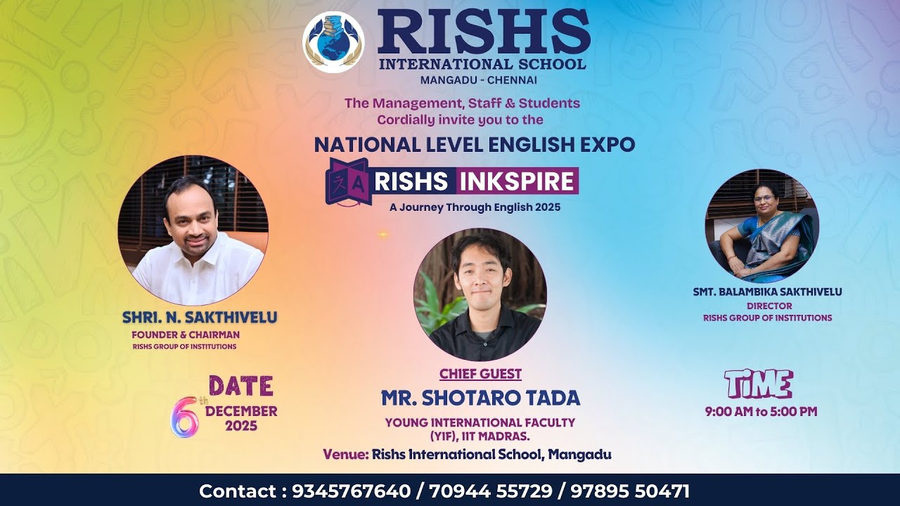 National Level English Expo - RISHS INKSPIRE - RISHS INTERNATIONAL SCHOOL | 06-12-25 9:00 AM |