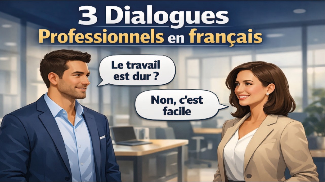 3 Dialogues en Français au Travail 🇫🇷 | Conversations Professionnelles Faciles