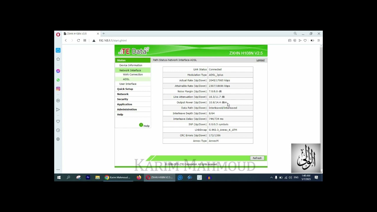 5-افضل طريقه للتحكم في باقه النت المنزلي ومعرفه سرعه النت المنزلي والتحكم في السرعه ZTE ZXHN H108N