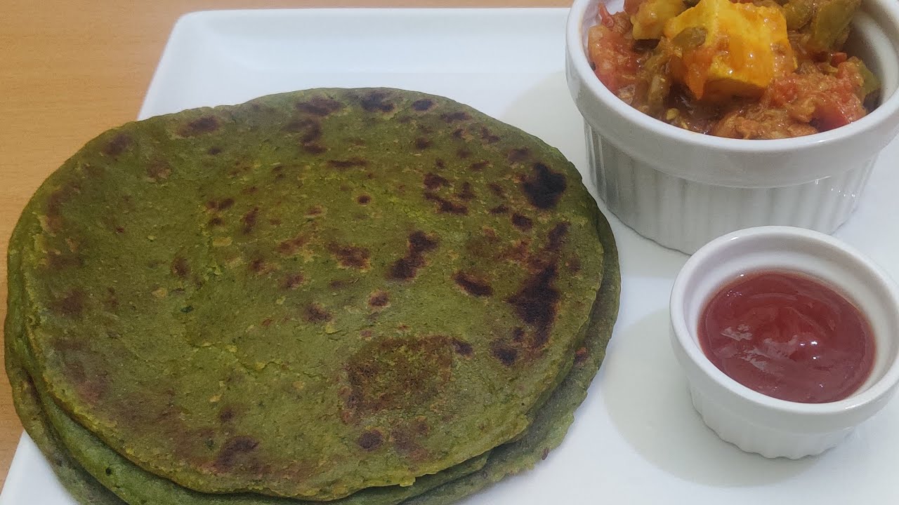PALAK PARATHA RECIPE WITH LIQUID DOUGH | NO ROLLING, NO KNEADING | PARATHA RECIPE