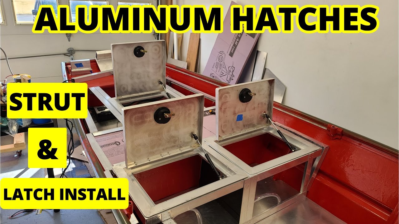 How to Install Struts and Latches onto Aluminum Hatch Lids {Jon Boat to Bass Boat} Alumacraft 1232