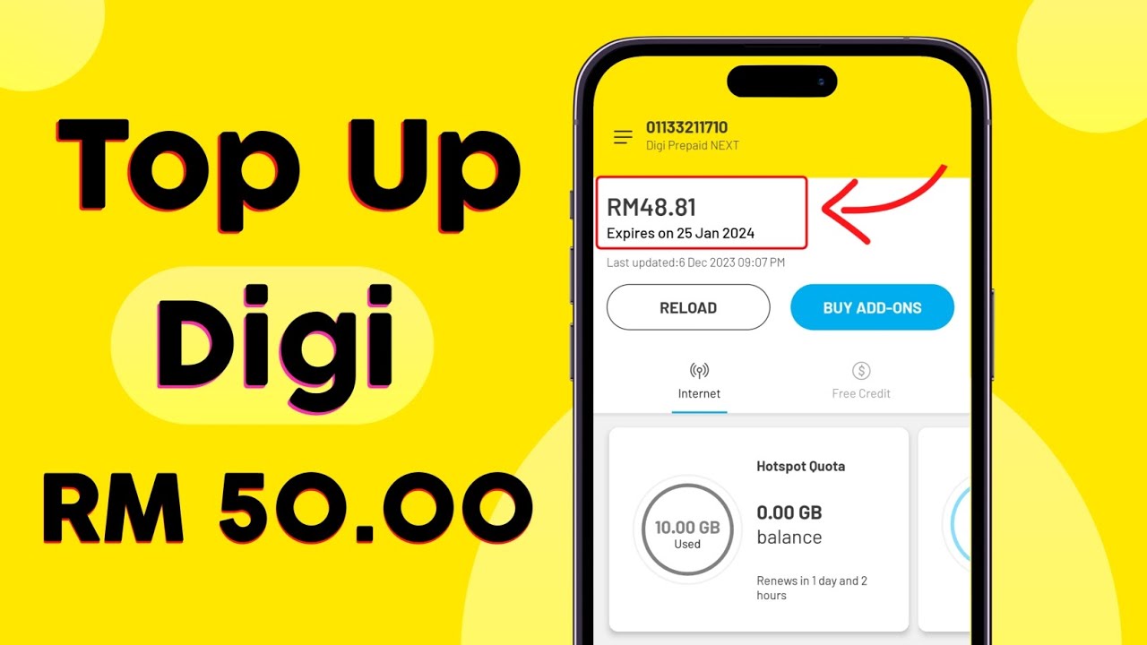 How To TopUp Digi Prepaid SIM Card malaysia 2024