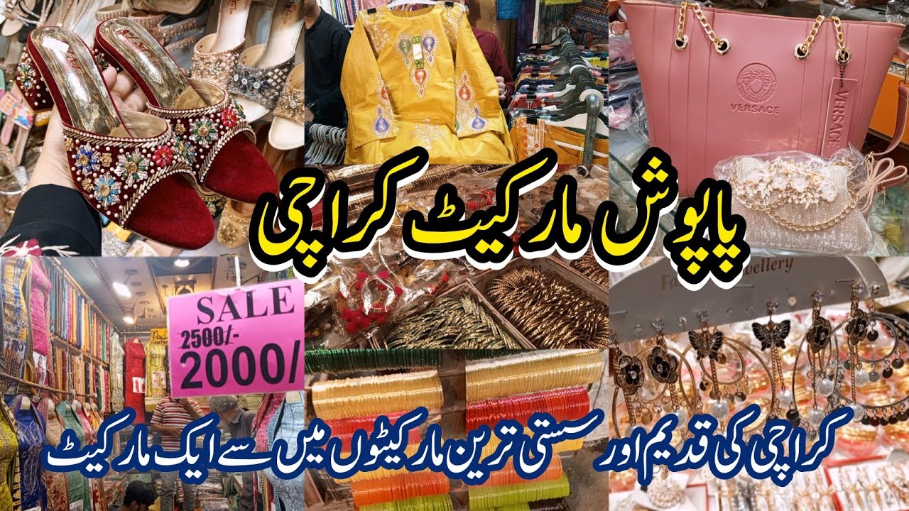 Paposh market karachi || Stitched suits,Heels,Jewellery & Bags shopping In Local Bazar Karachi