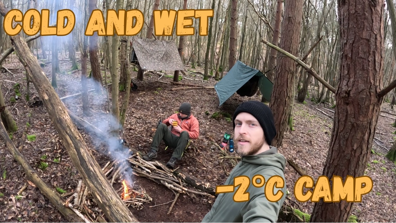 Cold & Wet Hammock Camp - Struggle to Keep Fire Going