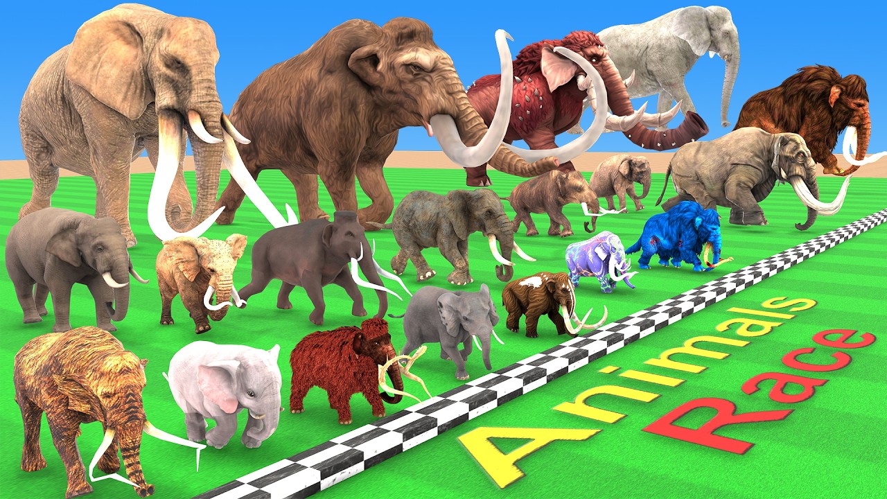 EPIC ANIMAL RACE Elephant vs Mammoth vs Lion vs Greyhound  Ultimate Speed World Cup 2026