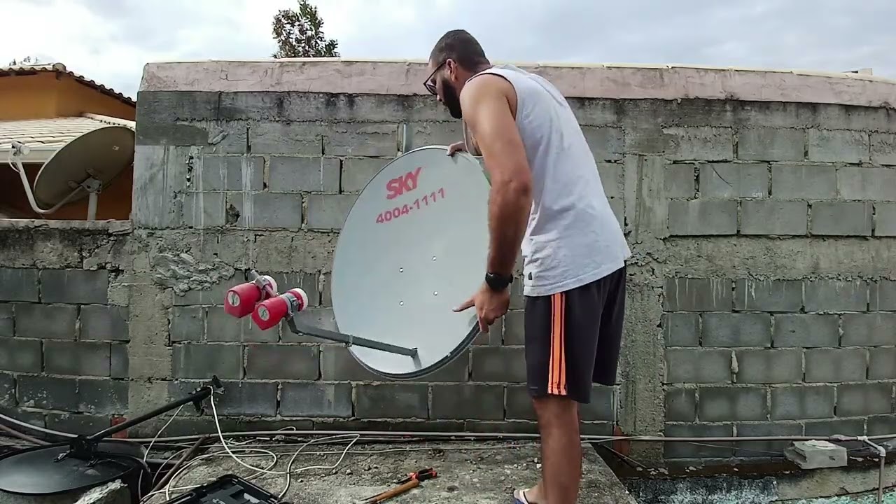 Montagem, Apontamento e Instalção Antena de 75cm SKY