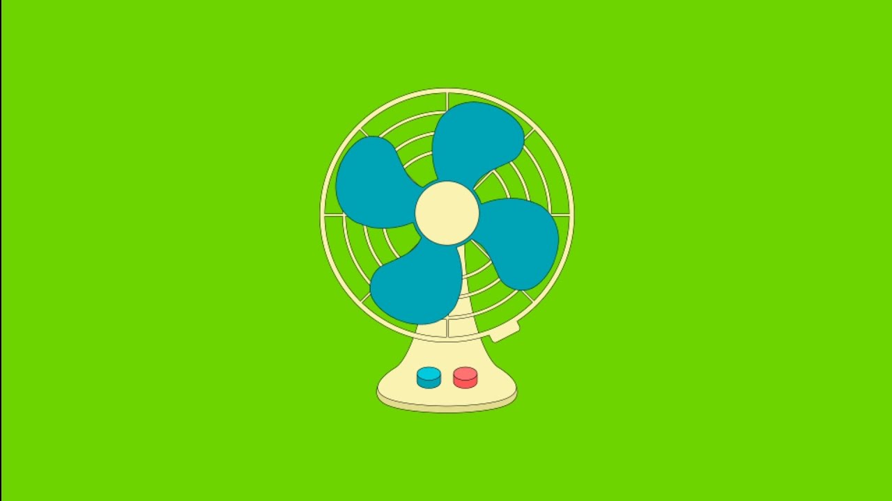 Table Fan Animation Green Screen
