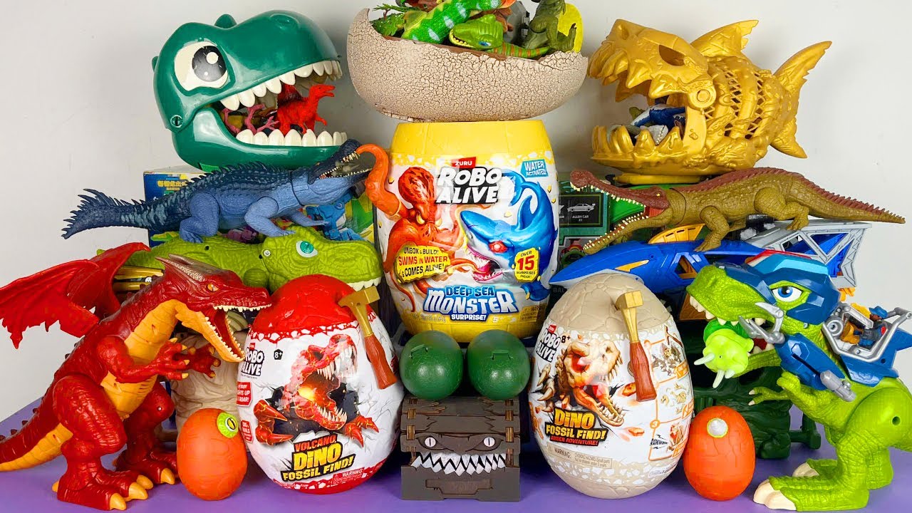 Jurassic World Unboxing Review Asmr Colorful Dinosaur T-rex Mosasaurus Spino Triceratops Baryonyx