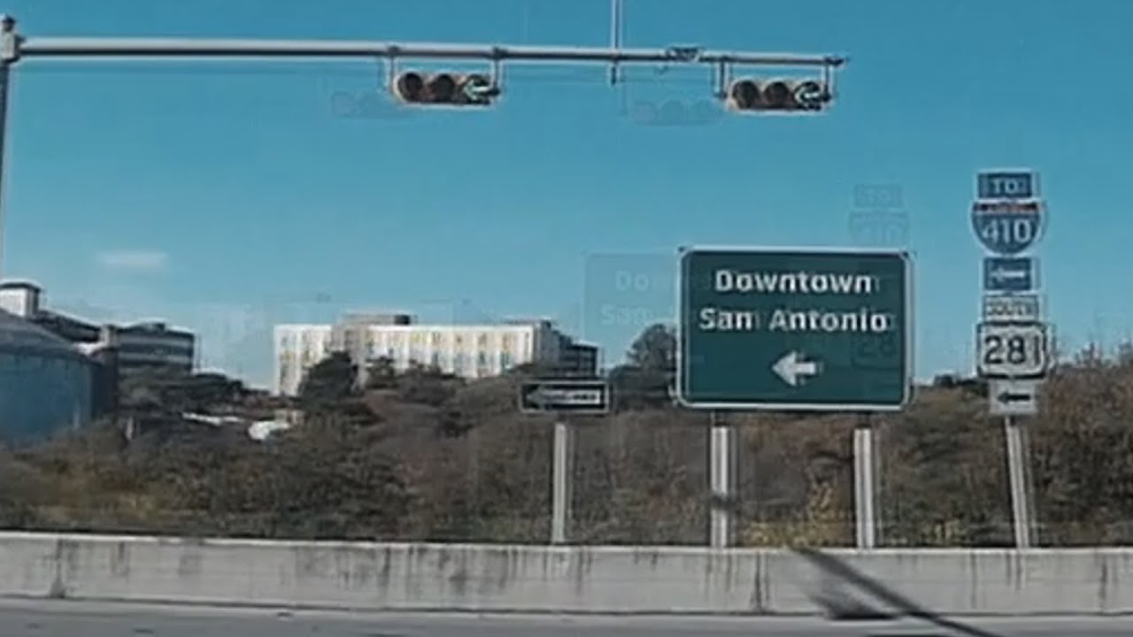 Driving from San Antonio Int'l Airport Down Hwy 281 South to Downtown San Antonio -- DashCam Video