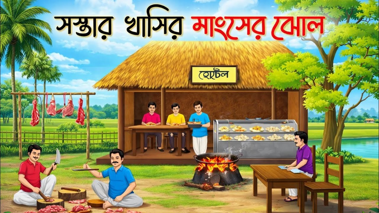 সস্তার খাসির মাংসের ঝোল |BengaliFairy Tales Cartoon | Rupkothar Golpo |Thakumar Jhuli