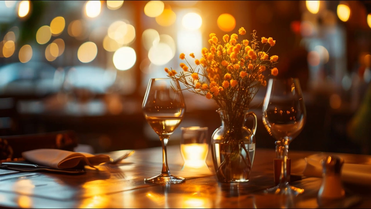 Restaurant Warm Evening Vibes ✨ Smooth Jazz & Bossa Nova Background Music for Elegant Dining