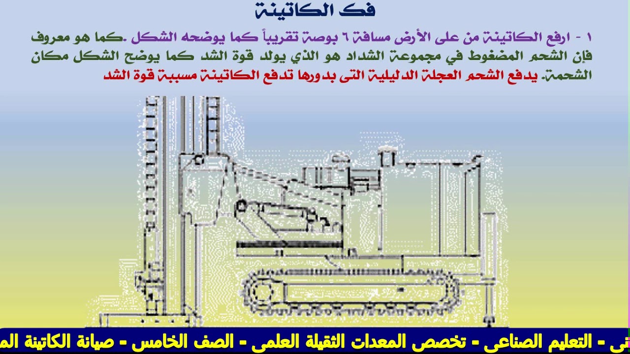 صيانة الكاتينة المطاطية - الصف الخامس - تخصص الديزل والمعدات الثقيلة