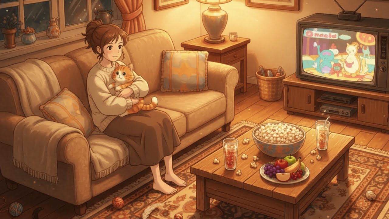 A Gentle Winter Sunday | Cooking, Walking, and Resting with My Cat | Ghibli Style