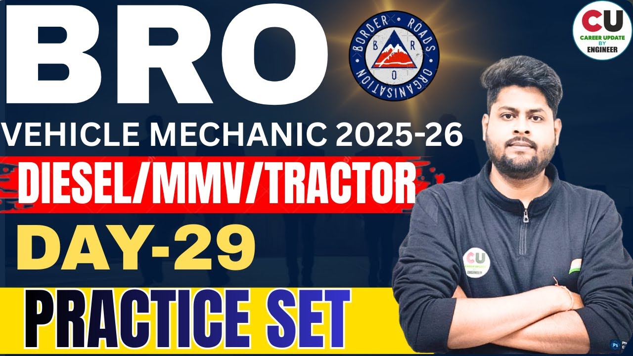 BRO Vehicle Mechanic Class | DAY-29 | BRO Vehicle Mechanic Previous Year Question |BRO GREF Mechanic