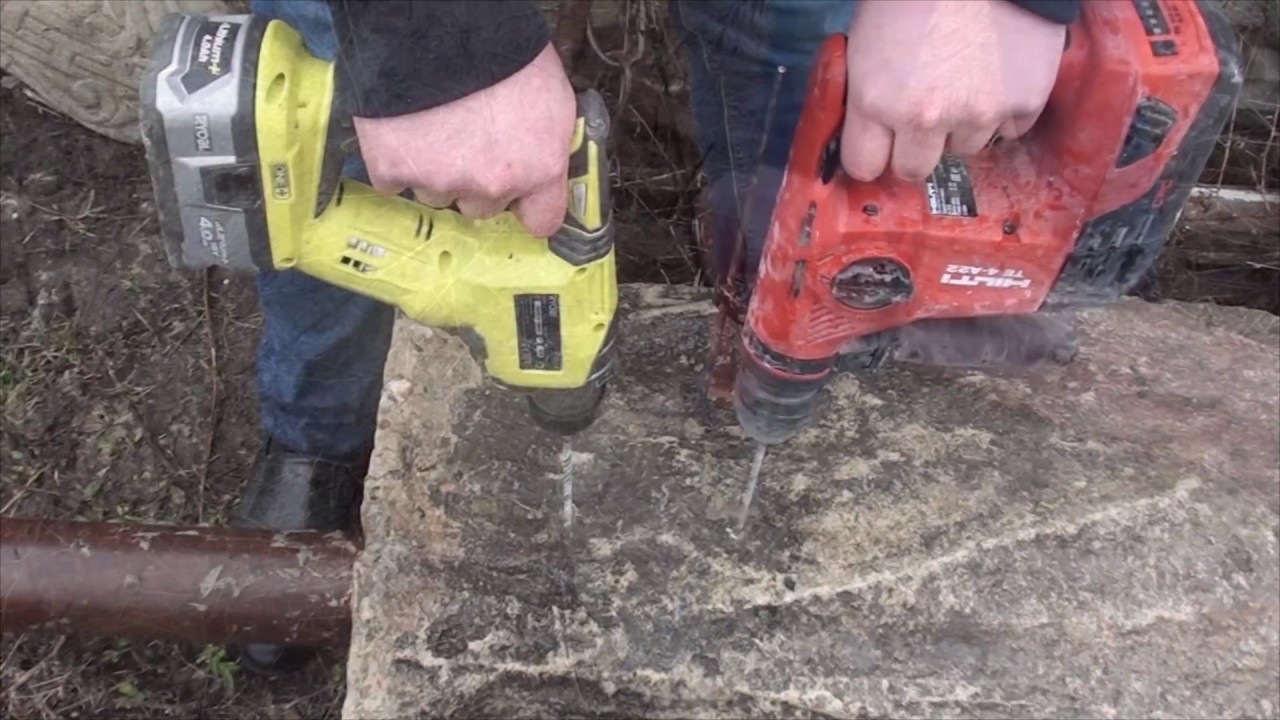 Перфоратор Ryobi ONE+ R18SDS-0 против Hilti TE-4